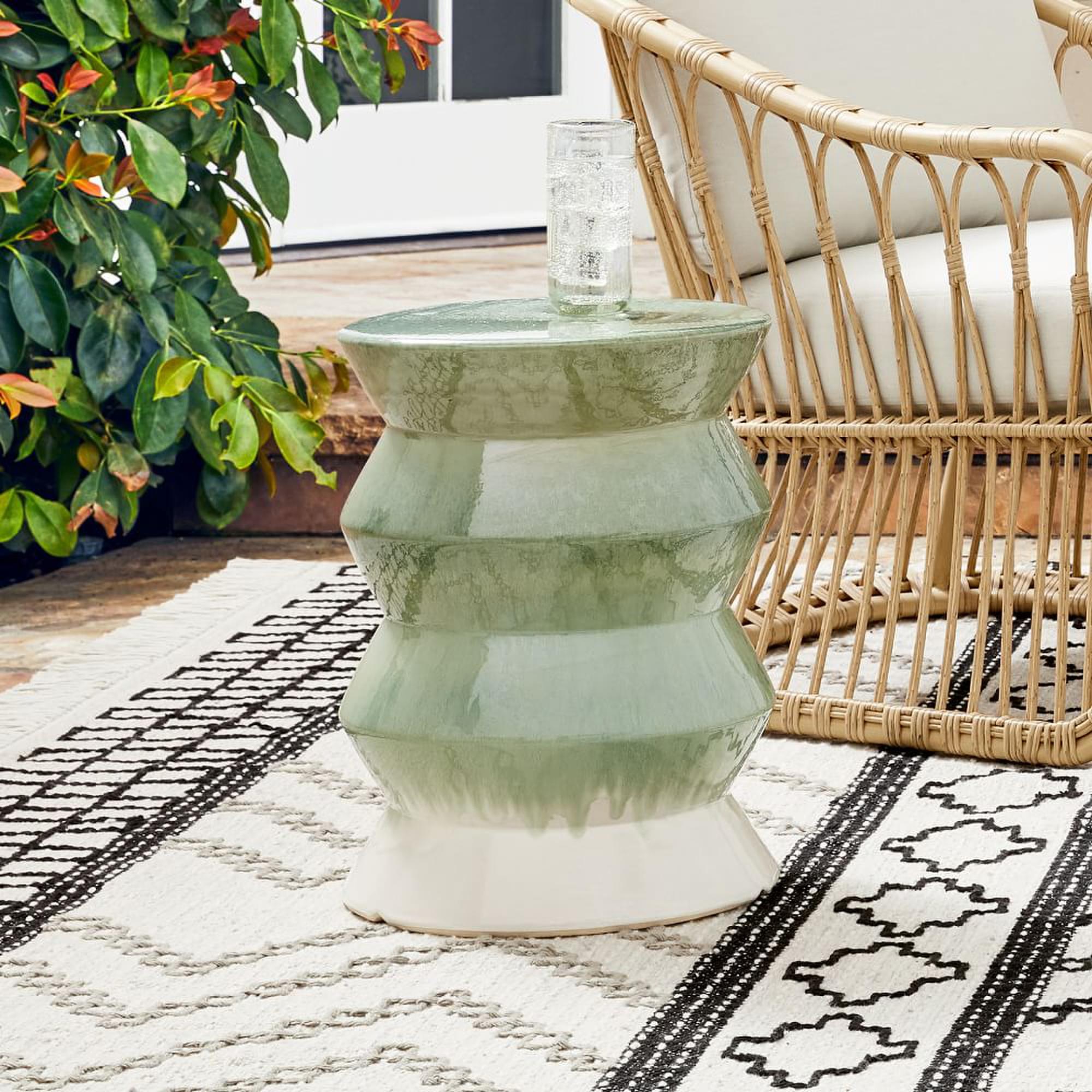 Cami Indoor Outdoor Ceramic Round Side Table 33 cm